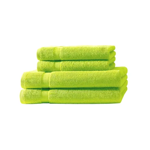 4er Set 2X Handtuch + 2X Duschtuch in Apfelgruen | 500g/m² | 100% Baumwolle