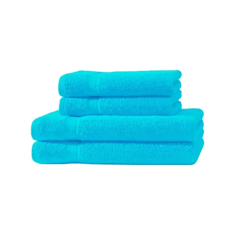 4er Set 2X Handtuch + 2X Duschtuch in Türkis | 500g/m² | 100% Baumwolle