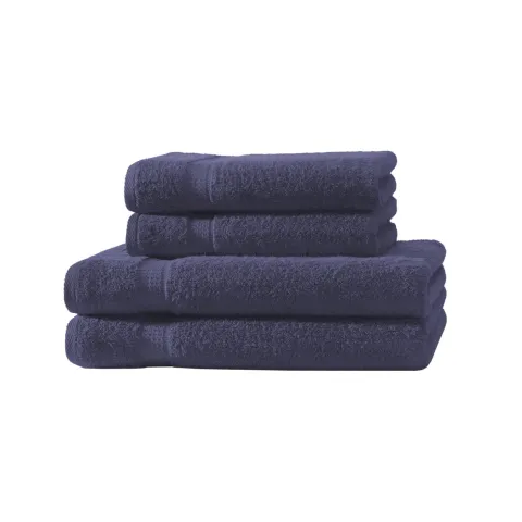 4er Set 2X Handtuch + 2X Duschtuch in Marine| 500g/m² | 100% Baumwolle