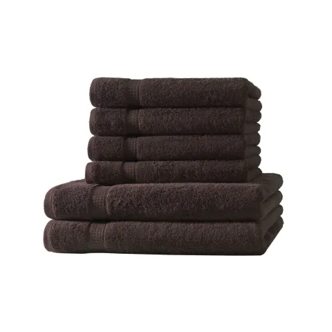 Loomiva Frottier Set 4x Handtuch + 2X Duschtuch | 500g/m² | 100% Baumwolle | Extra Weich | Öko-TEX Standard 100 | Kaffeebraun