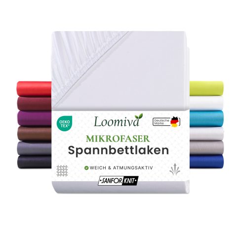 Mikrofaser Spannbettlaken 135gsm in große 140-160x200+30 cm | Weiss Farbe