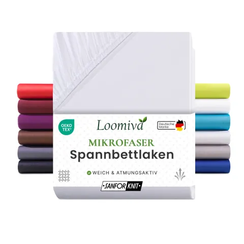 Mikrofaser Spannbettlaken 135gsm in große 140-160x200+30 cm | Weiss Farbe