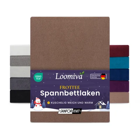 Frottee Spannbettlaken 160gsm in große 90-100x200+30 cm | Nougat / Taupe Farbe
