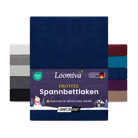 Frottee Spannbettlaken 160gsm in große 180-200x200+30 cm | Marine / Navy Farbe