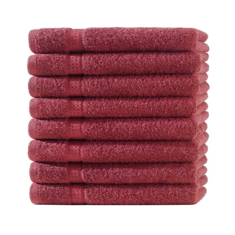8er Set Frottierware 500gm in große 30x50 cm in Farbe Bordeaux