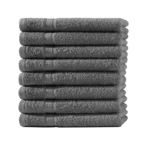 8er Set Frottierware 500gm in große 30x50 cm in Farbe Anthrazit