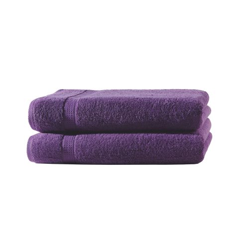 2er Set Duschtücher in 70x140 cm | Aubergine