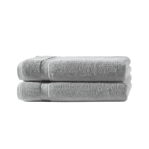 2er Set Duschtücher in 70x140 cm | Silber