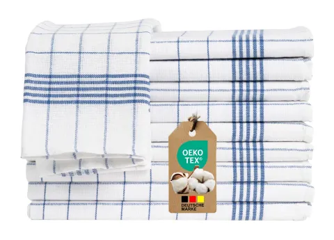 10er Set Halbleinen Geschirrtuecher 50x70 cm | Haushalt und Küche | 50% Leinen und 50% Baumwolle | Öko-TEX Standard 100