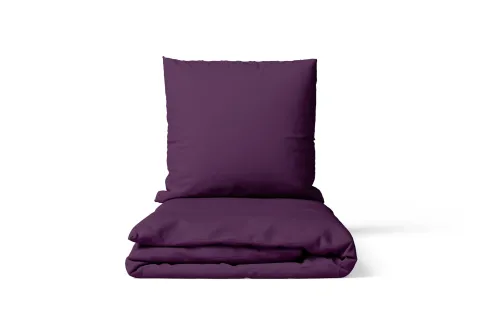 Microfaser UNI Bettwaesche | Aubergine / Pflaume | 90gsm | 135x200+80x80 cm