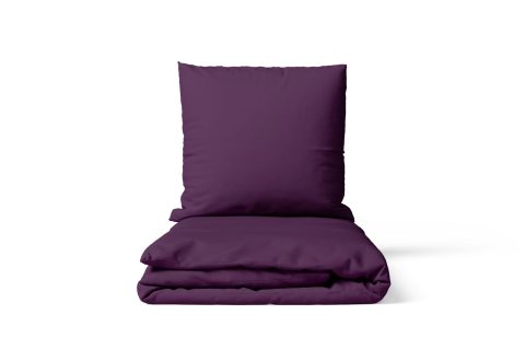Microfaser UNI Bettwaesche | Aubergine / Pflaume | 90gsm | 155x220+80x80 cm