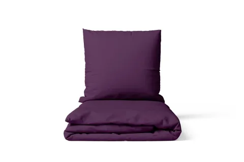 Microfaser UNI Bettwaesche | Aubergine / Pflaume | 90gsm | 155x220+80x80 cm