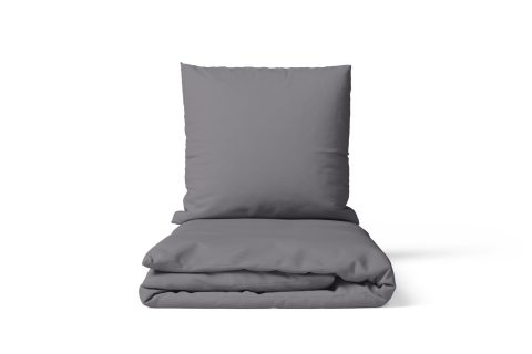 Microfaser UNI Bettwaesche | Grau / Platin | 90gsm | 155x220+80x80 cm