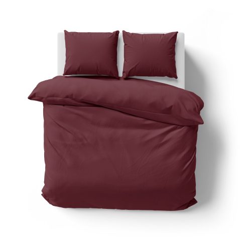 Microfaser UNI Bettwaesche | Bordeaux / Weinrot | 90gsm | 200x200+2x80x80 cm