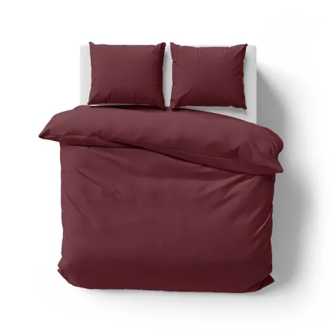 Microfaser UNI Bettwaesche | Bordeaux / Weinrot | 90gsm | 200x200+2x80x80 cm