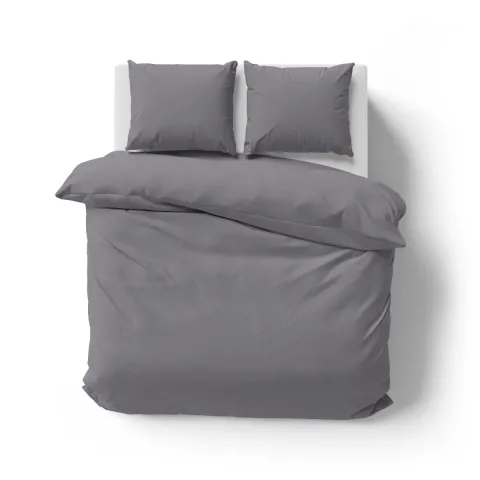 Microfaser UNI Bettwaesche | Grau / Platin | 90gsm | 200x200+2x80x80 cm