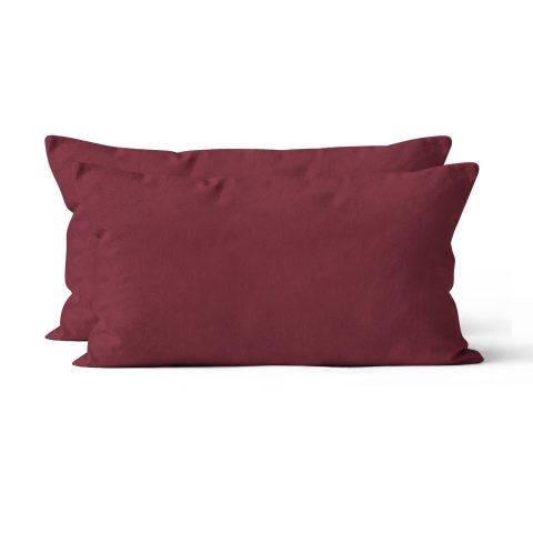 Microfaser UNI Kissenhuellen  | Bordeaux / Weinrot | 90gsm | 40x80 cm