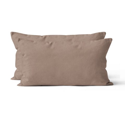 Microfaser UNI Kissenhuellen  | Nougat / Taupe | 90gsm | 40x80 cm