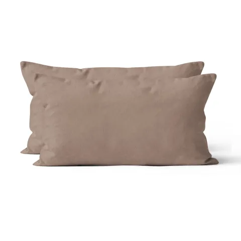 Microfaser UNI Kissenhuellen  | Nougat / Taupe | 90gsm | 40x80 cm