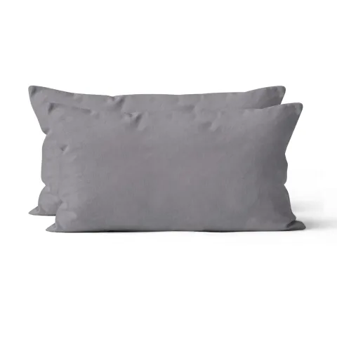 Microfaser UNI Kissenhuellen  | Grau / Platin | 90gsm | 40x80 cm