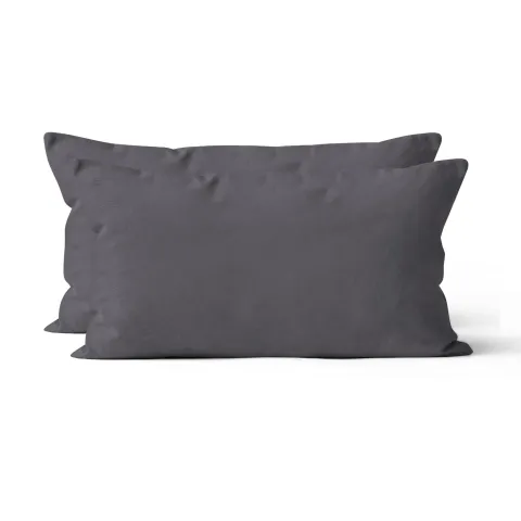 Microfaser UNI Kissenhuellen  | Anthrazit / Graphit | 90gsm | 40x80 cm