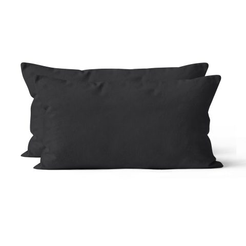 Microfaser UNI Kissenhuellen  | Schwarz | 90gsm | 40x80 cm