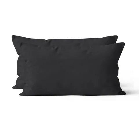 Microfaser UNI Kissenhuellen  | Schwarz | 90gsm | 40x80 cm