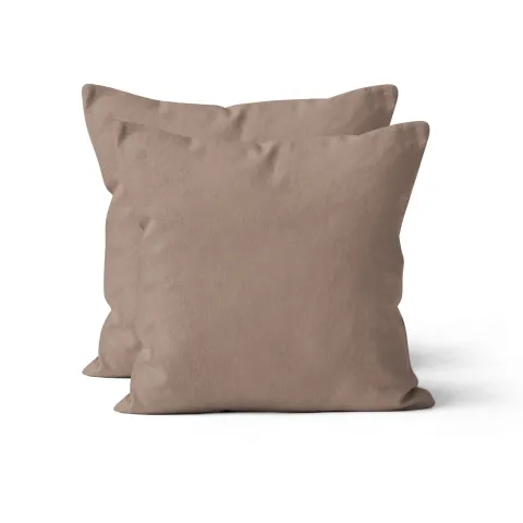 Microfaser UNI Kissenhuellen  | Nougat / Taupe | 90gsm | 80x80 cm