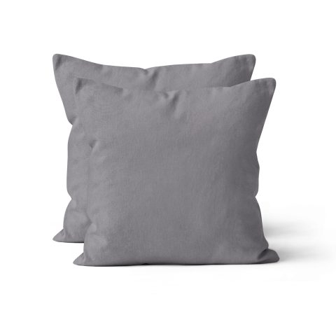 Microfaser UNI Kissenhuellen  | Grau / Platin | 90gsm | 80x80 cm