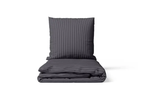 Mikrofaser Damast Bettwäsche (Stripe) | Anthrazit | 120gsm | 135x200+80x80 cm