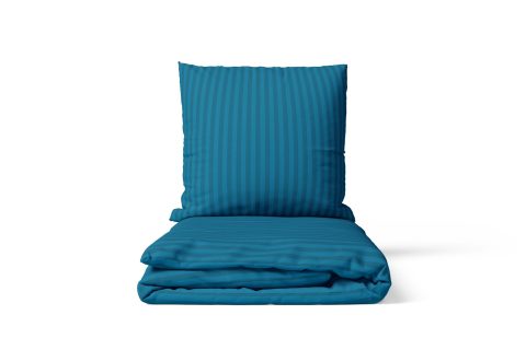 Mikrofaser Damast Bettwäsche (Stripe) | petrol | 120gsm | 155x220+80x80 cm