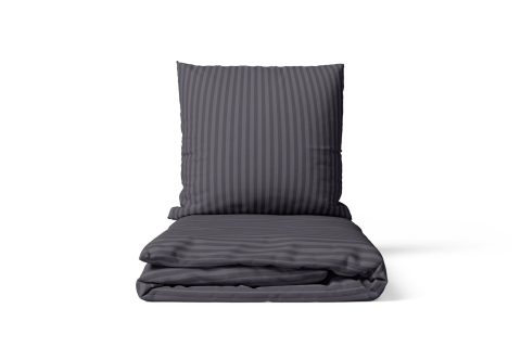 Mikrofaser Damast Bettwäsche (Stripe) | Anthrazit | 120gsm | 155x220+80x80 cm