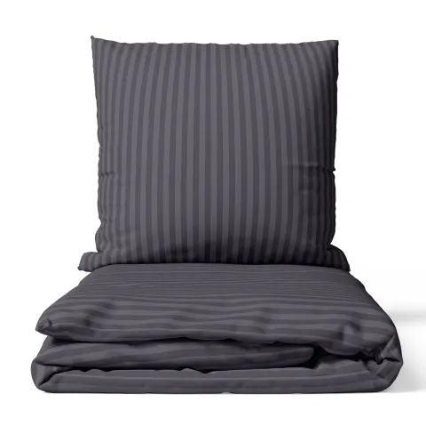 Mikrofaser Damast Bettwäsche (Stripe) | Anthrazit | 120gsm | 200x200+2x80x80 cm