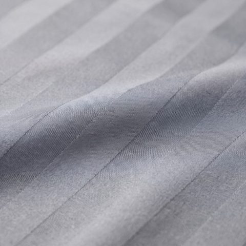 Mikrofaser Damast Bettwäsche (Stripe) | Silber | 120gsm | 40x80 cm