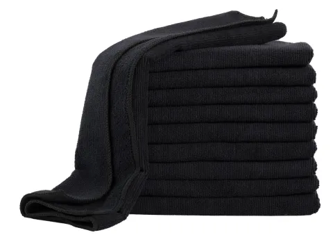 Loomiva 10er Set Mikrofaser Putztuch 40x40 cm | Schwarz | Reinigungstücher ca 300g/m², Extra Saugstark | 80% Ployester 20% Polyamide | Öko-TEX Standard 100