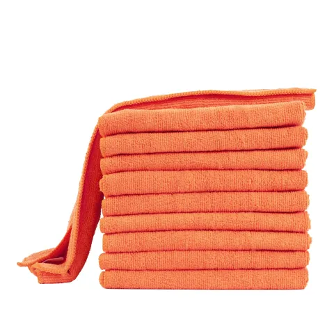 Loomiva 10er Set Mikrofaser Putztuch 40x40 cm | Orange | Reinigungstücher ca 300g/m², Extra Saugstark | 80% Ployester 20% Polyamide | Öko-TEX Standard 100