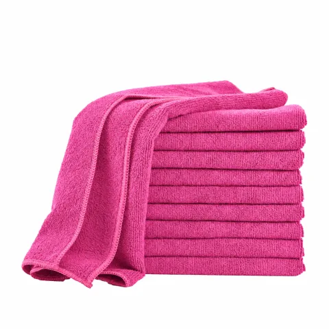 Loomiva 10er Set Mikrofaser Putztuch 40x40 cm | Magenta | Reinigungstücher ca 300g/m², Extra Saugstark | 80% Ployester 20% Polyamide | Öko-TEX Standard 100