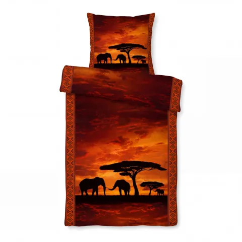 Mikrofaser Design Bettwäsche 155x220 + 80x80 cm Africa