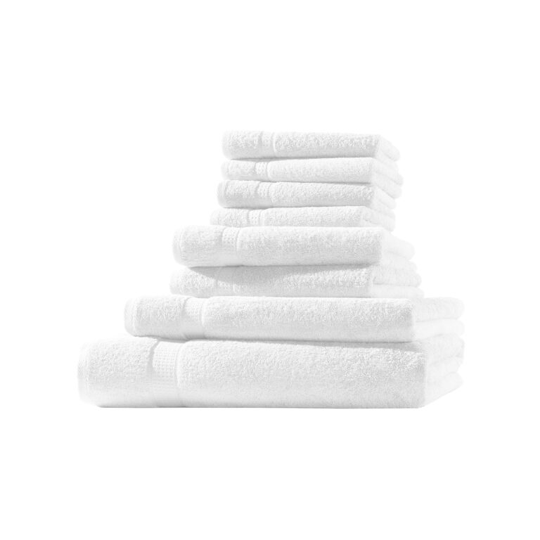 Frottier 8er Set 4x Gästetuch + 2x Handtuch + 1x Duschtuch + 1x Badetuch | 500 g/m² | 100% Baumwolle | Extra Weich | Öko-Tex Standard 100 | Weiß