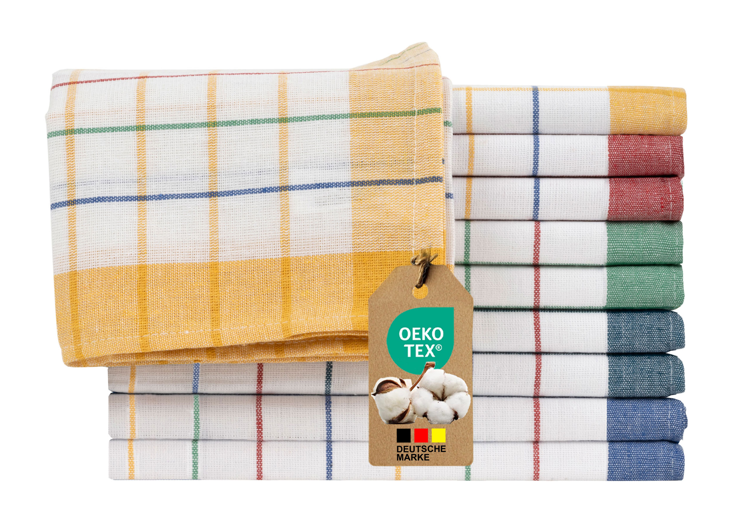 10er Set Geschirrtuecher 50×70 cm | Haushalt und Küche | 100% Baumwolle | Öko-TEX Standard 100