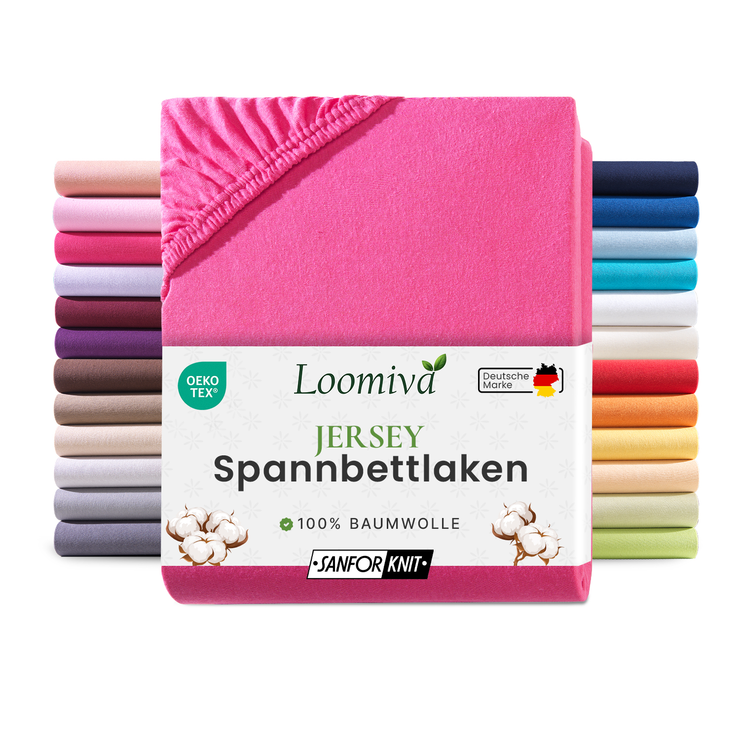 Jersey Spannbettlaken 140gsm in große 140-160×200+30 cm | Magenta / Pink Farbe