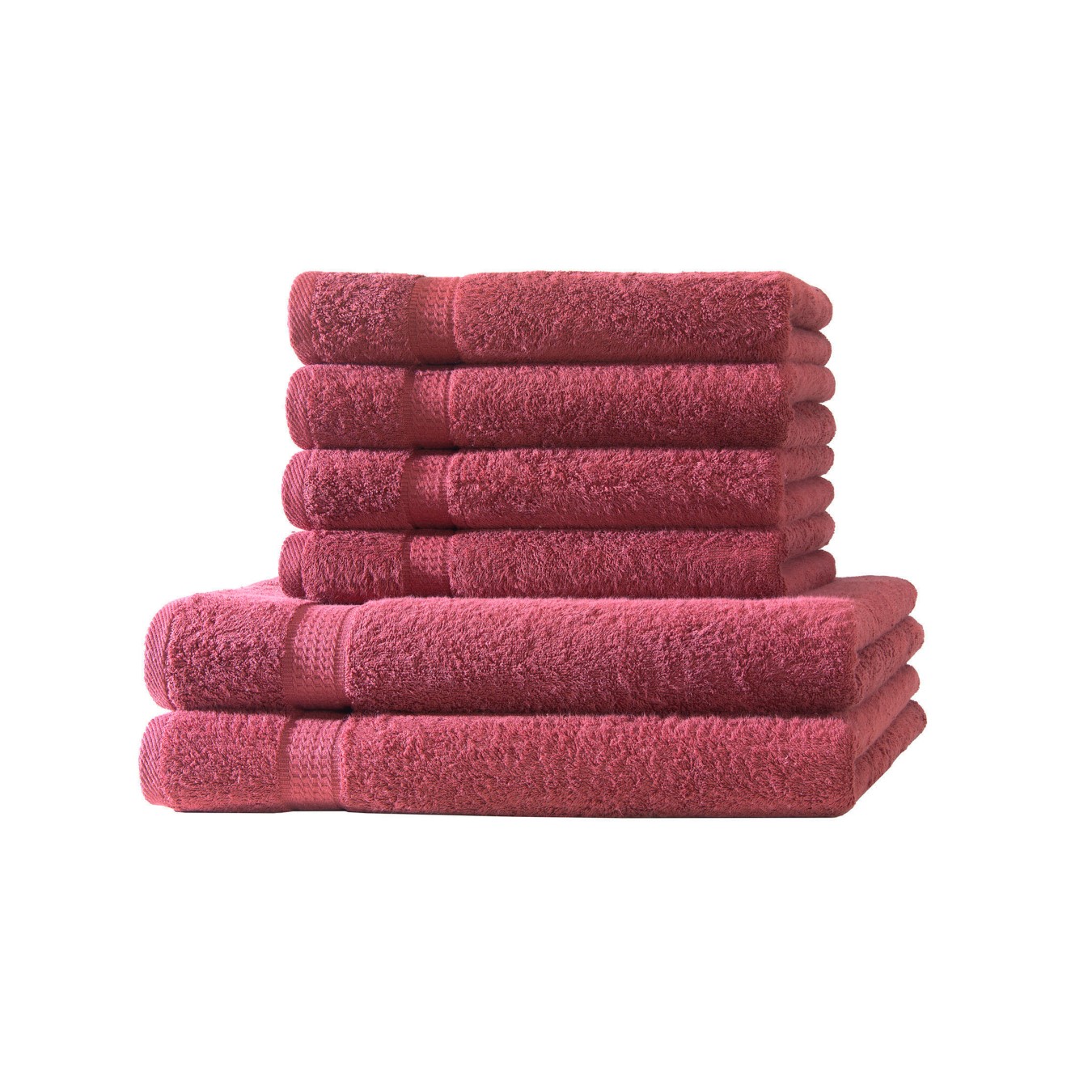 Loomiva Frottier Set 4x Handtuch + 2X Duschtuch | 500g/m² | 100% Baumwolle | Extra Weich | Öko-TEX Standard 100 | Bordeaux