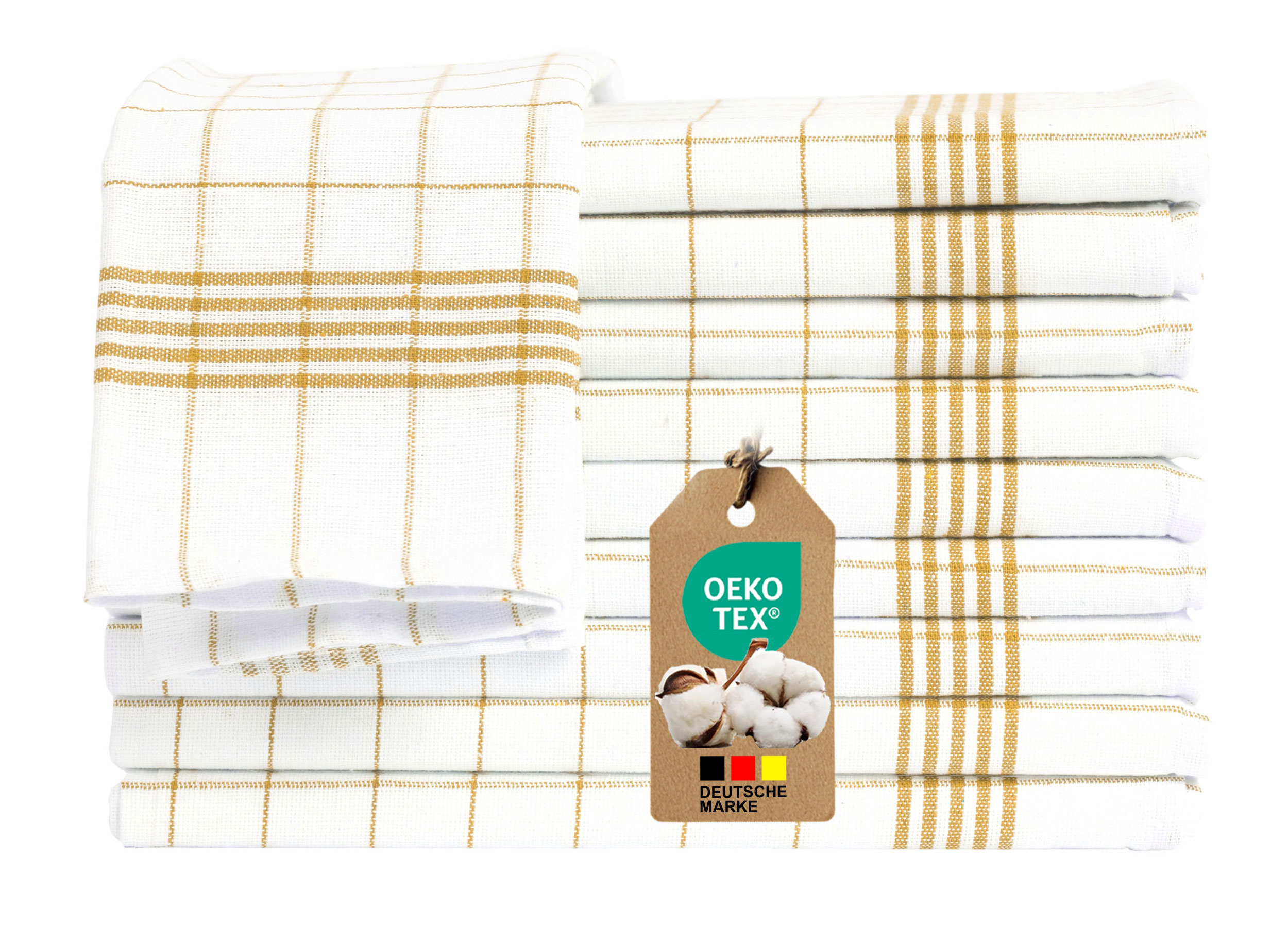 10er Set Geschirrtuecher 50×70 cm | Haushalt und Küche | 100% Baumwolle | Öko-TEX Standard 100
