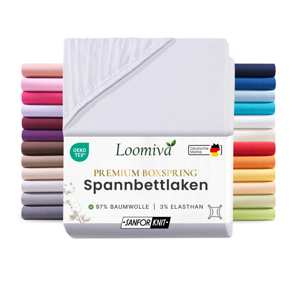 WB/Boxspringbett Spannbettlaken 190gsm in große 180-200×220+40 cm | Weiss Farbe