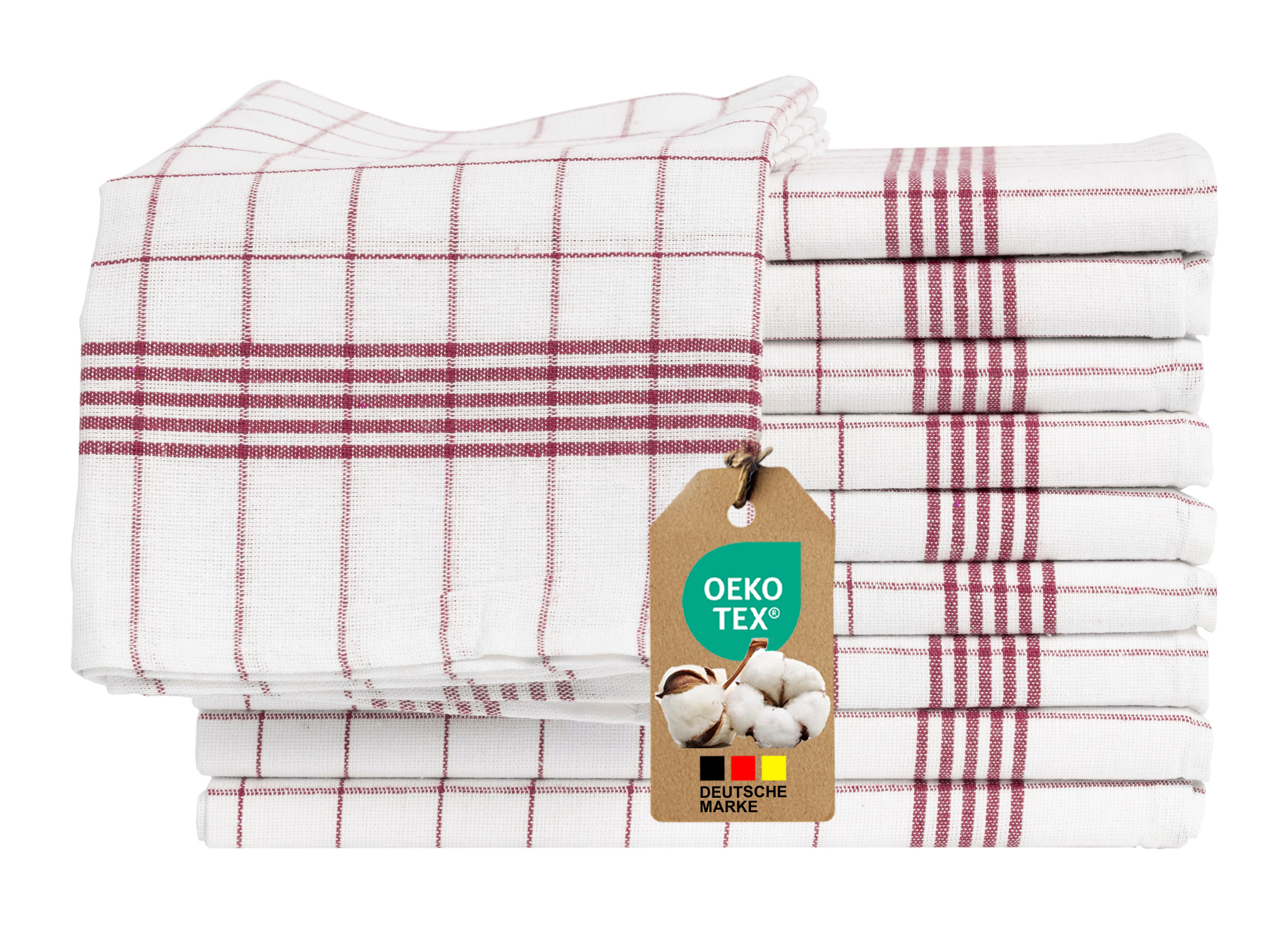 10er Set Geschirrtuecher 50×70 cm | Haushalt und Küche | 100% Baumwolle | Öko-TEX Standard 100