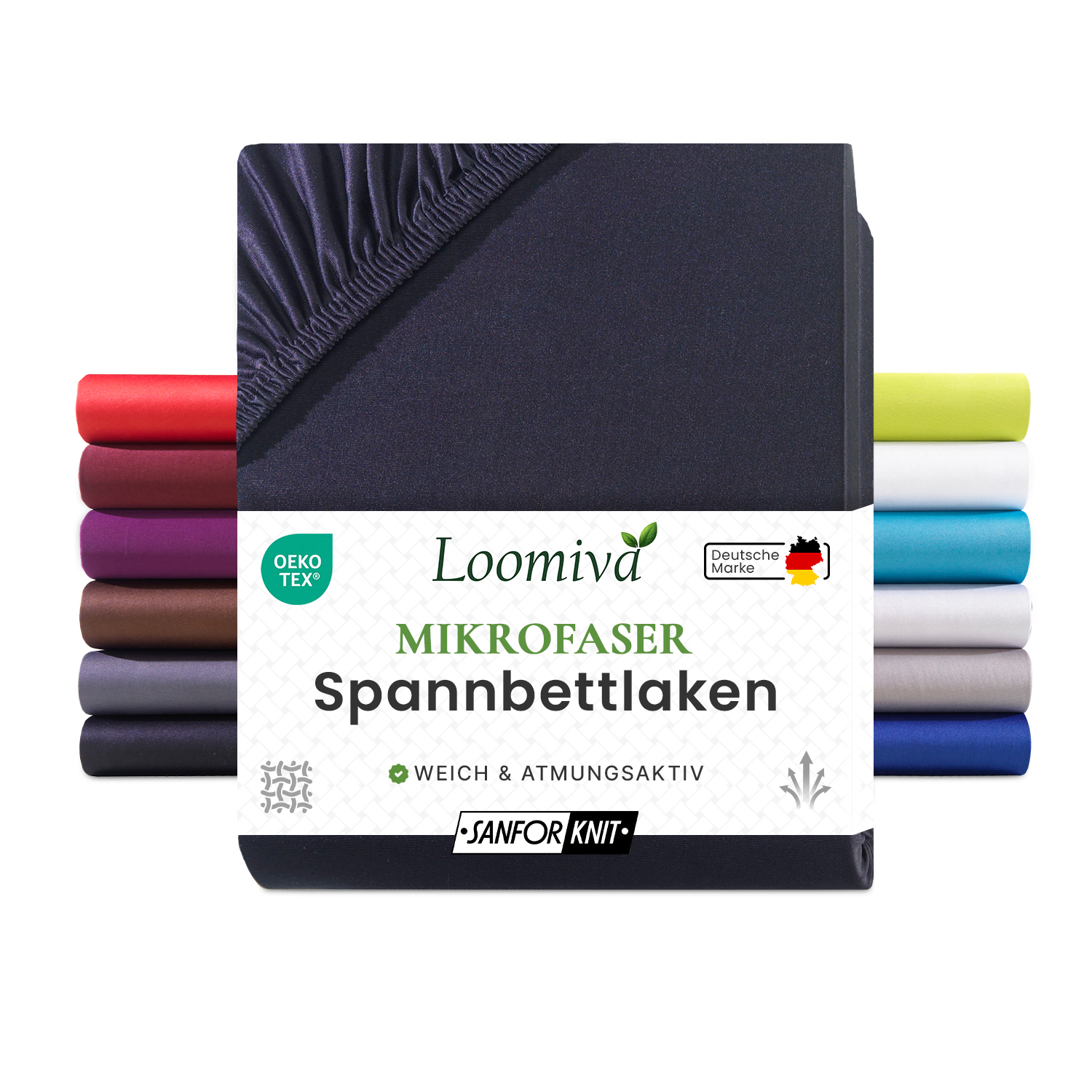 Mikrofaser Spannbettlaken 135gsm in große 180-200×200+30 cm | Schwarz Farbe