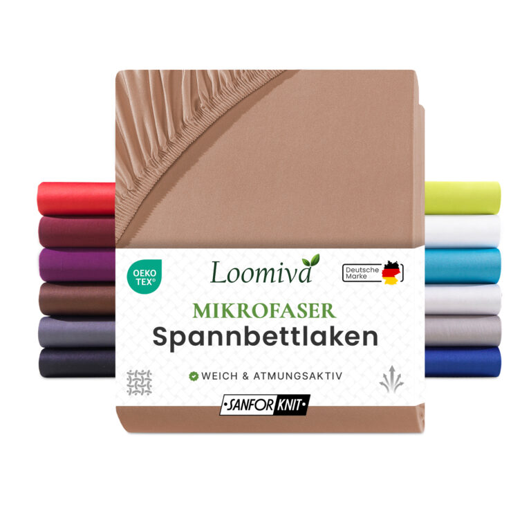 Mikrofaser Spannbettlaken 135gsm in große 140-160×200+30 cm | Nougat / Taupe Farbe