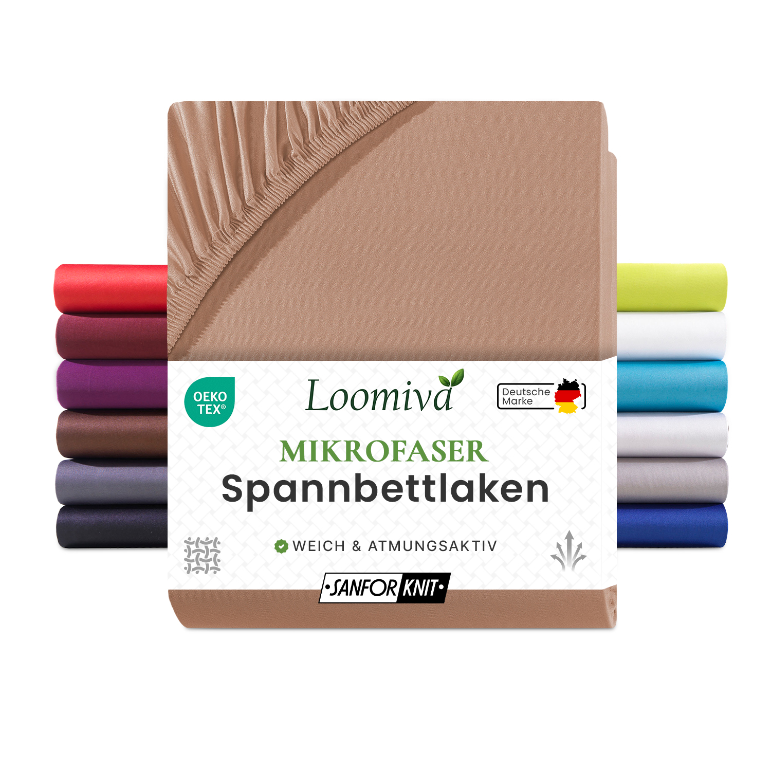 Mikrofaser Spannbettlaken 135gsm in große 140-160×200+30 cm | Nougat / Taupe Farbe