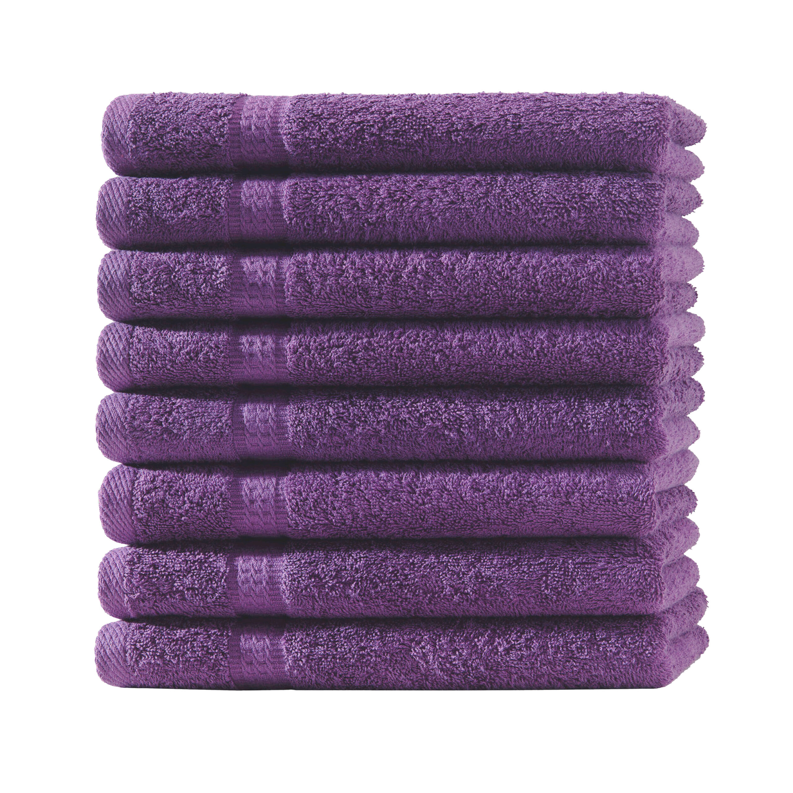 8er Set Frottierware Elegance 500gm in große 30×50 cm in Farbe Aubergine
