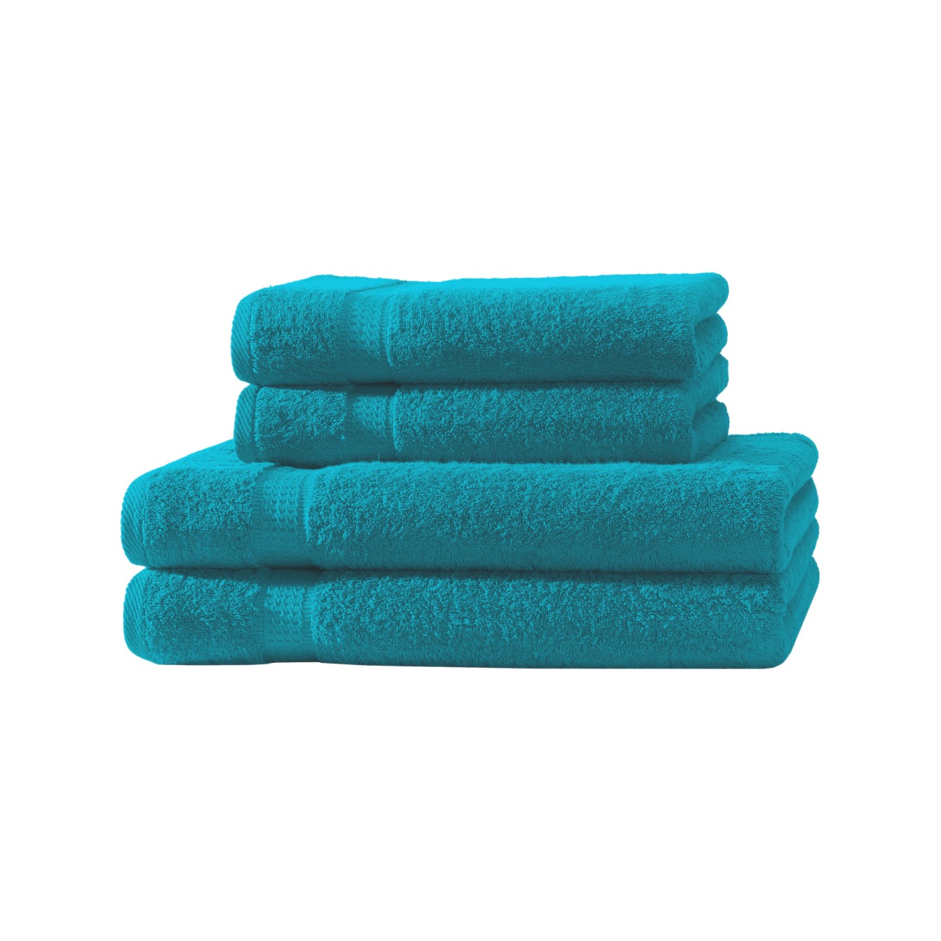Frottier Set 2X Handtuch + 2X Duschtuch | 500g/m² | 100% Baumwolle | ideal für Reisen & Gym und Sport | Öko-TEX Standard 100 | Petrol